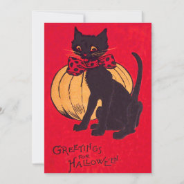 Pajarita de Gato Negro Calabaza Vintage