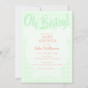 Pajarita de oso verde claro Invitación a baby show