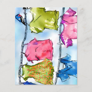 Pajaritos 'volante' hoja de papel pequeña nota 