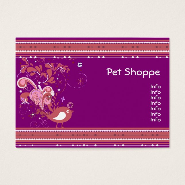 Pájaro abstracto morado y rosado (Frente)