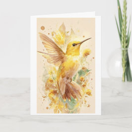 pájaro amarillo hermoso en una tarjeta