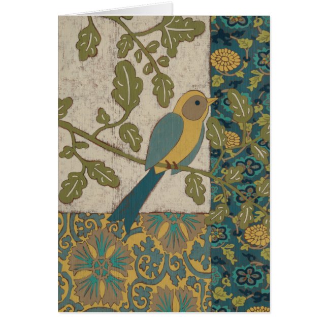 Pájaro azul amarillo y Verde azulado encaramado en (Frente)