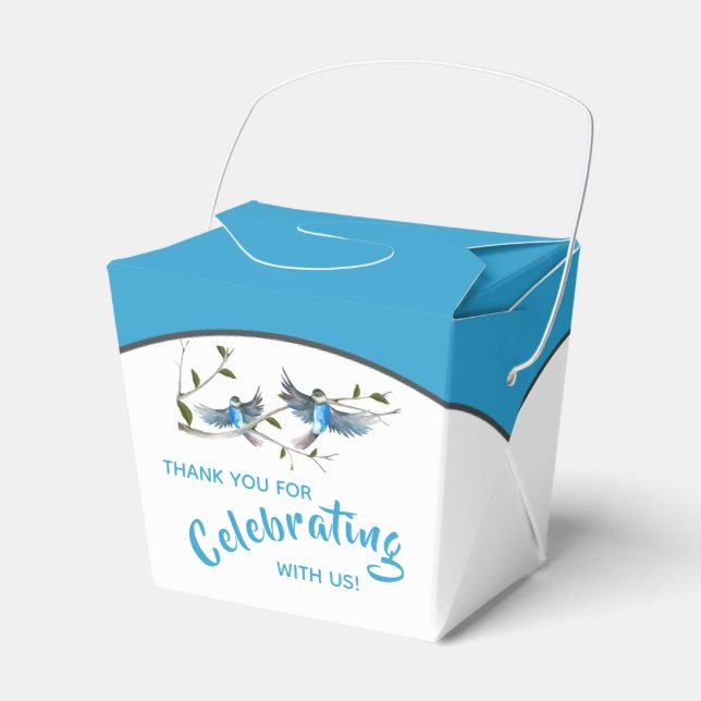 Pájaro azul de felicidad saque caja de favores (Front Side)