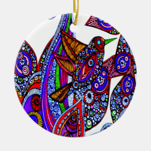 Pájaro Azul De Ornamento Blanco Paraíso