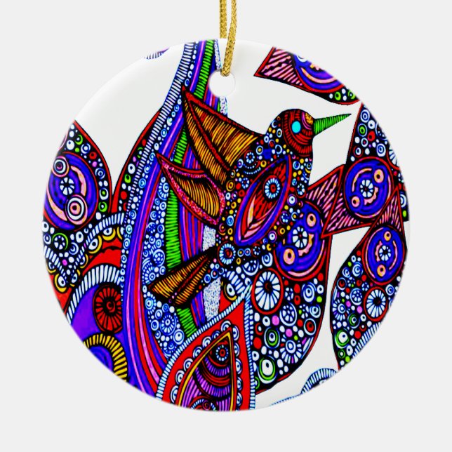 Pájaro Azul De Ornamento Blanco Paraíso (Frente)