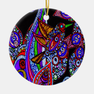 Pájaro Azul De Ornamento Negro Paraíso