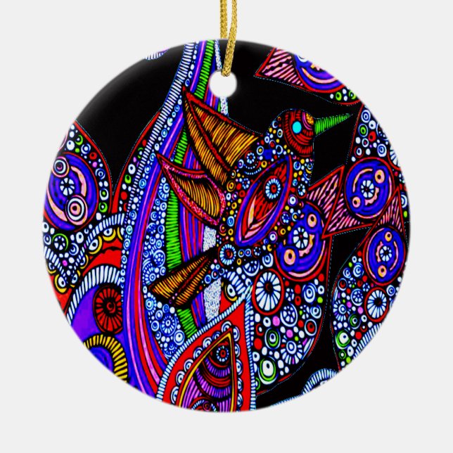 Pájaro Azul De Ornamento Negro Paraíso (Frente)