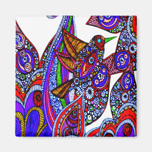 Pájaro Azul Del Imán Blanco Paraíso