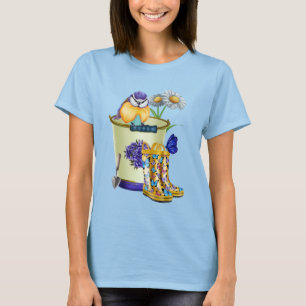 Pájaro azul en el jardín, camiseta