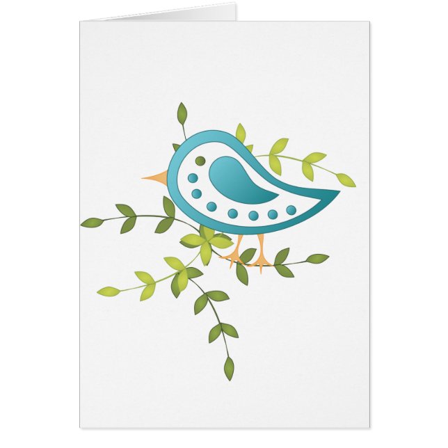 Pájaro azul paisley de la felicidad (Frente)