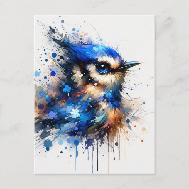 Pájaro azul, postal (Anverso)