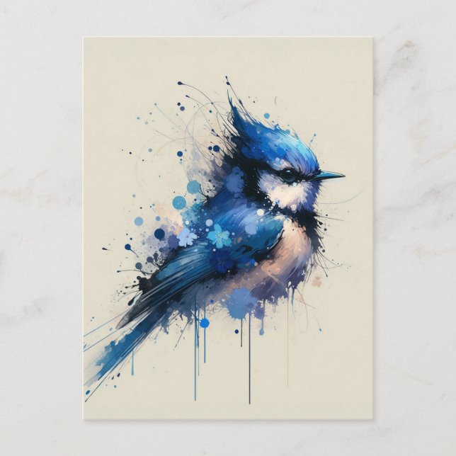 Pájaro azul, postal (Anverso)