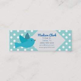 Pájaro azul retro con las tarjetas de visita de