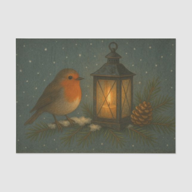 Pájaro cantor con papel de seda de linterna cálida (Anverso)