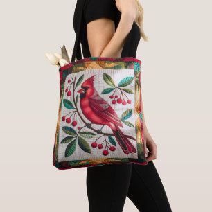Pájaro Cardenal, Bolsas de Tote - Vibrante Cardi R