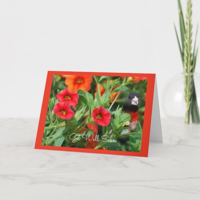 Pájaro con la tarjeta de felicitación de las (Anverso)