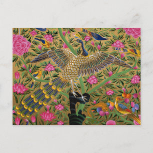 Pájaro con una postal de cien ojos