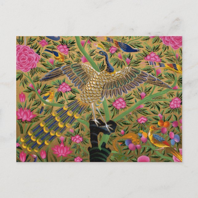 Pájaro con una postal de cien ojos (Anverso)