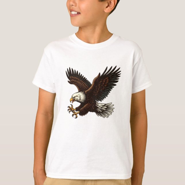 Pájaro de águila calva niños camiseta básica (Anverso)