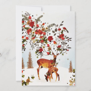 Pájaro de amor de invierno Navidad árbol acuarela