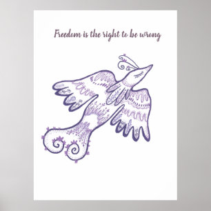 pájaro de arte de línea motivacional