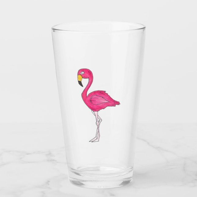 Pájaro de Isla Tropical Flamingo Rosado Caliente (Anverso)