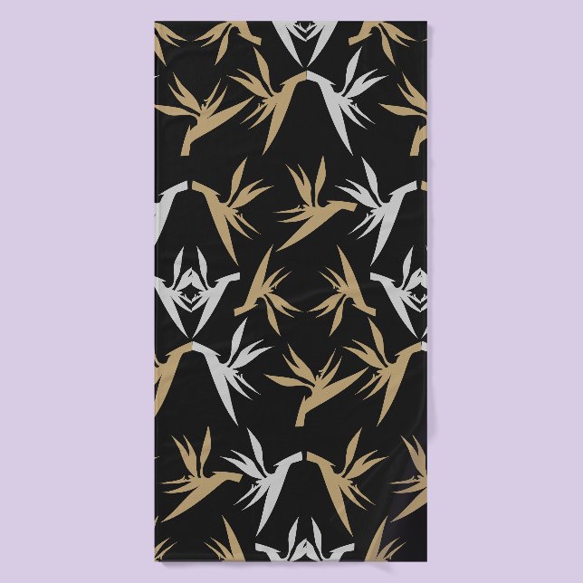 Pájaro de la imprenta de tela de flores paraíso (Toalla de baño)