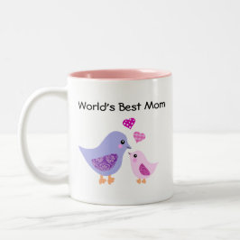 Pájaro de la mejor mamá del mundo y taza lindos