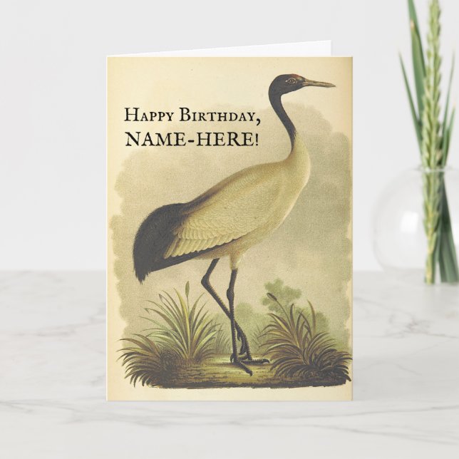 Pájaro de pie alto, tarjeta de cumpleaños de aspec (Anverso)