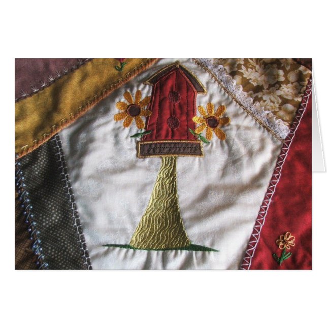 Pájaro de trama de colchas locas (Anverso (Horizontal))