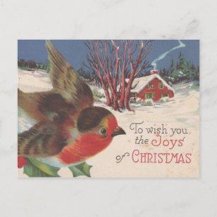 Pájaro del invierno del navidad del vintage