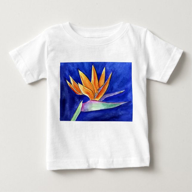 Pájaro del paraíso Flor pintando camiseta de arte (Anverso)