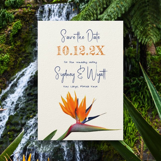 Pájaro del paraíso Invitación simple Boda (Subido por el creador)