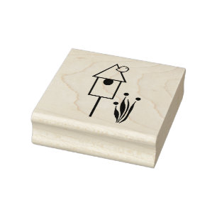 Pájaro en un sello de arte maderero de Birmania