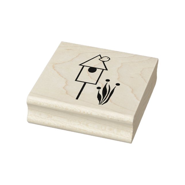 Pájaro en un sello de arte maderero de Birmania (Sello)