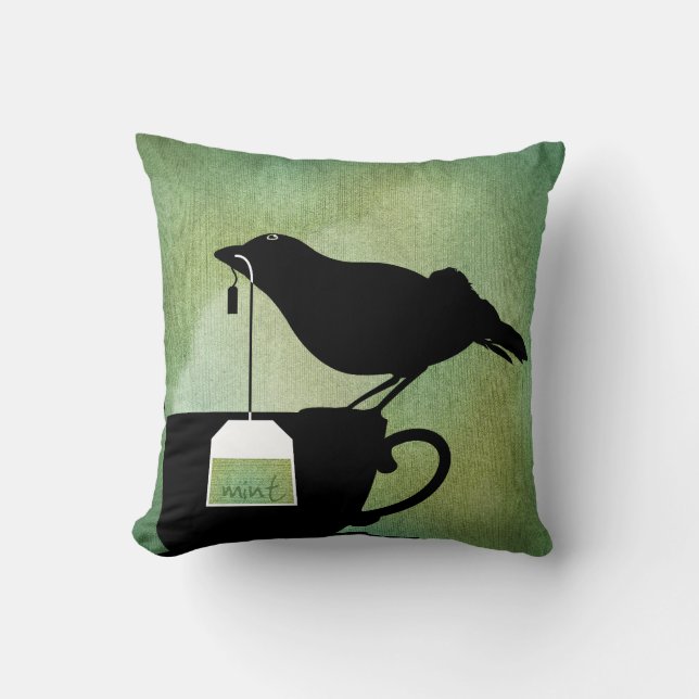 Pájaro en una almohada de la taza de té (Anverso)