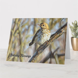 Pájaro encaramado en una sucursal - Tarjeta de cum