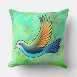 Pájaro estilizado en Cojín decorativo de mármol ne