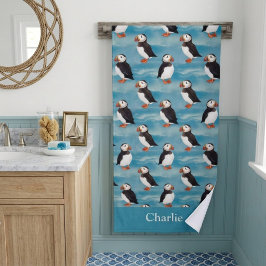 Pájaro Frailecillo Costero Aqua Azul
