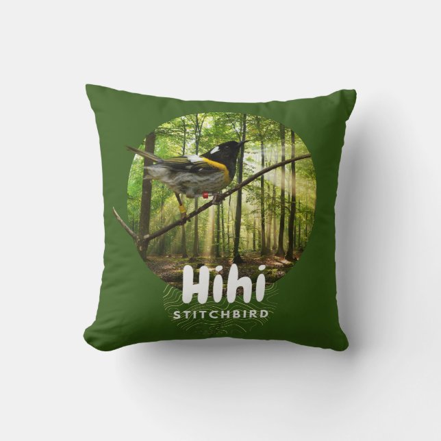 Pájaro hihi en peligro de extinción - almohada de  (Anverso)