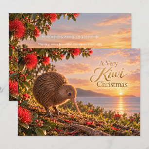 Pájaro Kiwi Pohutukawa Navidad Nueva Zelanda
