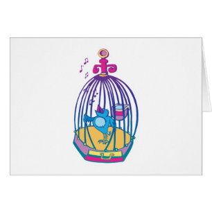 pájaro lindo cantando en jaula