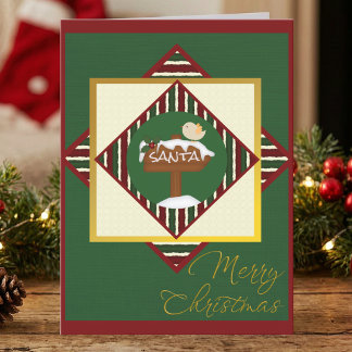 Pájaro Lindo de Rayas Rojas y Verdes de Navidad