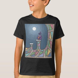 Pájaro morado del Tiki con camiseta de luna llena