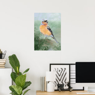 Pájaro Pinzón acuarela Arte de la naturaleza