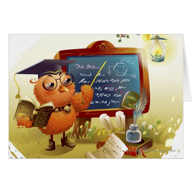 Pájaro que sostiene un libro y que lo enseña en (Anverso (Horizontal))