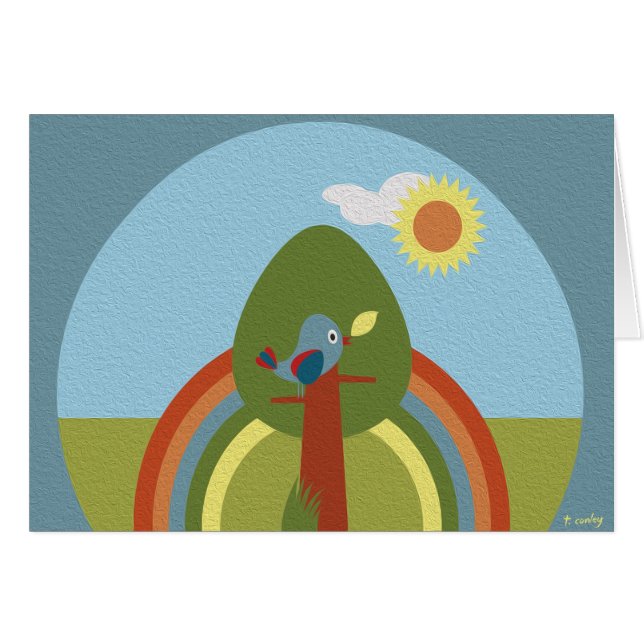 Pájaro retro del arco iris (Anverso (Horizontal))