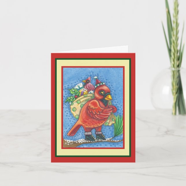 PÁJARO ROJO SANTA, NAVIDADES TARJETA DE SALUD CARD (Anverso)