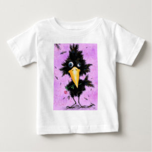 Pájaro romántico con camiseta de bebé divertida y