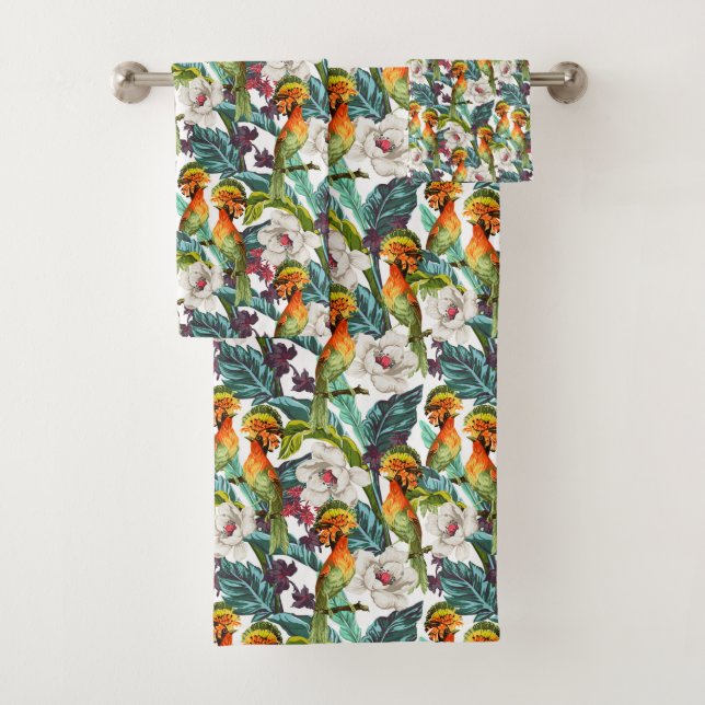 Pájaro y estampado de plores exótico (In situ)